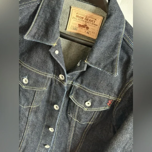 Iron Heart Heavy Weight 21oz Type III Denim Jacket - Dark Indigo - Picture 4 of 10